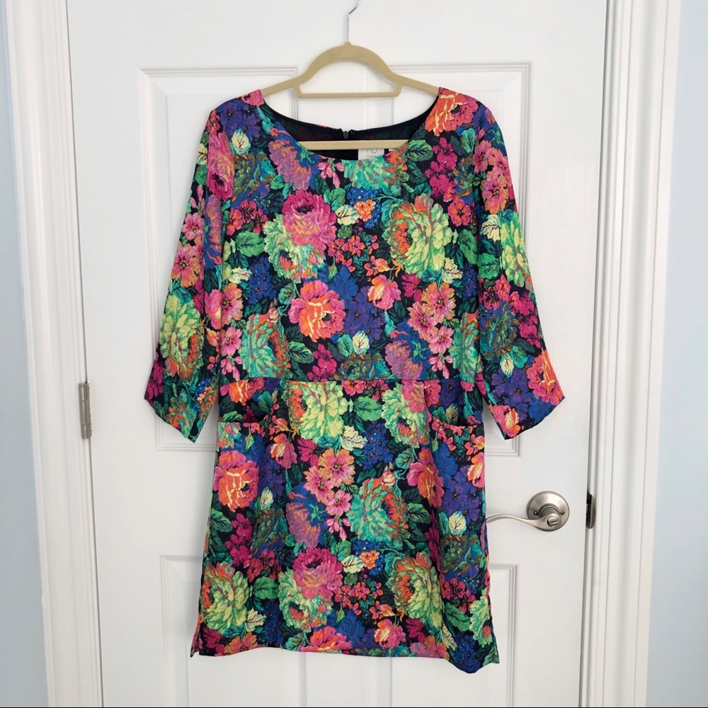 Silk Floral Anthropologie Dress